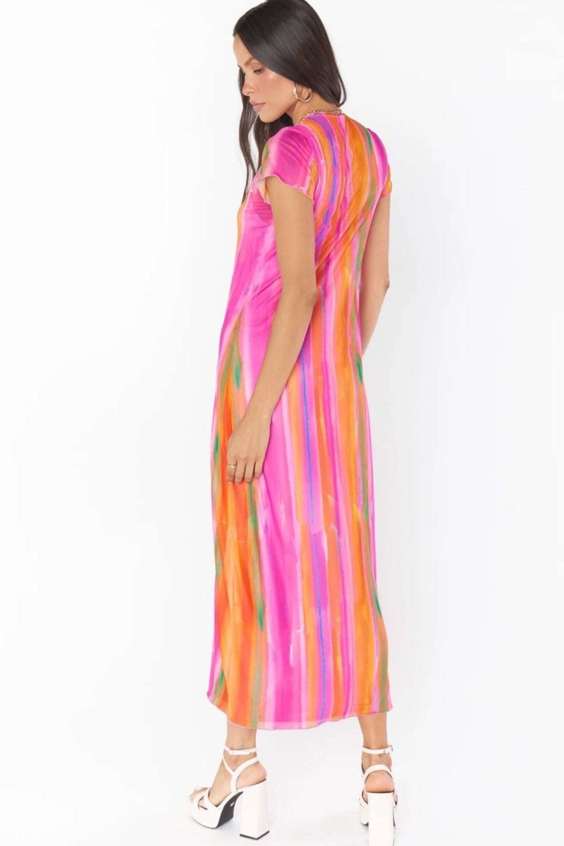 Shop Show Me Your Mumu Show Me Your Mumu Molly Rainbow Midi Dress Midi Dress for women – premium loungewear and festival fashion at Spoiled Brat
