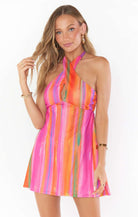 Show Me Your Mumu Zappa Rainbow Mini Dress Mini Dress by Show Me Your Mumu as seen on celebrities