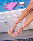 Shop Sock Candy Sock Candy Retro Sweets Sheer Crew Sock Socks for women – premium loungewear and festival fashion at Spoiled Brat