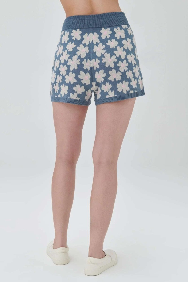 Shop Spiritual Gangster Spiritual Gangster Floral Jacquard Relaxed Sweater Shorts Shorts for women – premium loungewear and festival fashion at Spoiled Brat