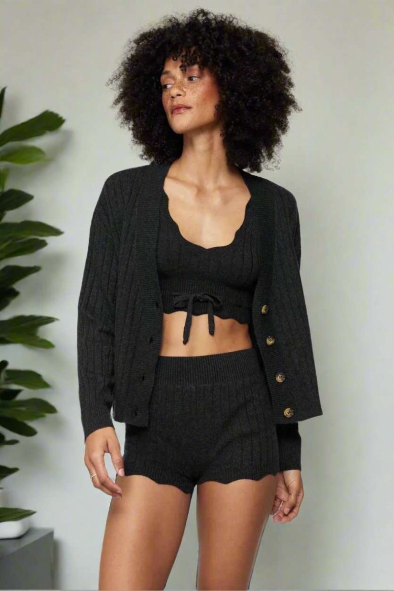 Shop Spiritual Gangster Spiritual Gangster Hudson Pointelle Cardigan Cardigan for women – premium loungewear and festival fashion at Spoiled Brat