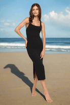 Shop Spiritual Gangster Spiritual Gangster Valerie Black Twist Back Midi Dress Maxi Dress for women – premium loungewear and festival fashion at Spoiled Brat