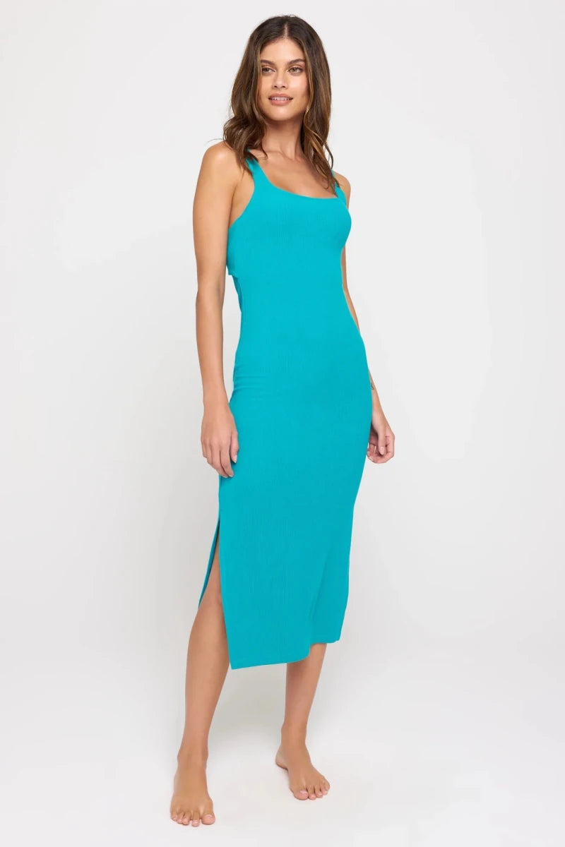 Shop Spiritual Gangster Spiritual Gangster Valerie Twist Back Midi Dress Maxi Dress for women – premium loungewear and festival fashion at Spoiled Brat