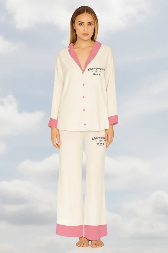 The Laundry Room Champagne Gang - Silky PJ Set - Spoiled Brat