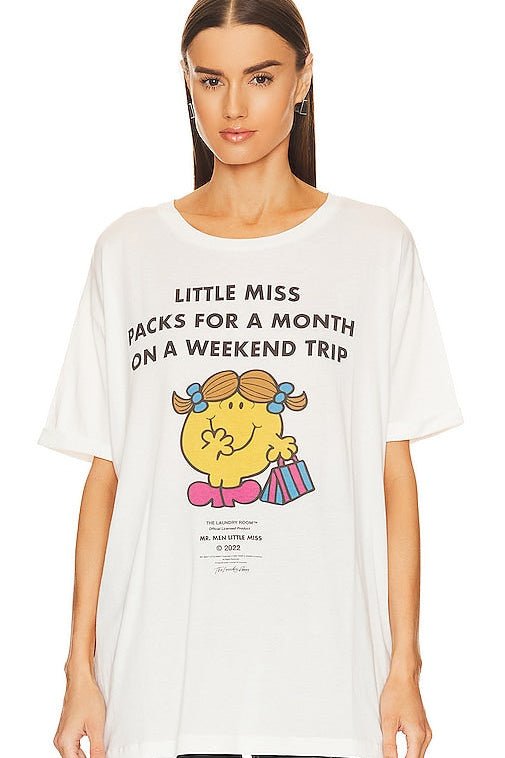 Shop The Laundry Room The Laundry Room Little Miss Weekend Trip Oversized Tee T-Shirt for women – premium loungewear and festival fashion at Spoiled Brat