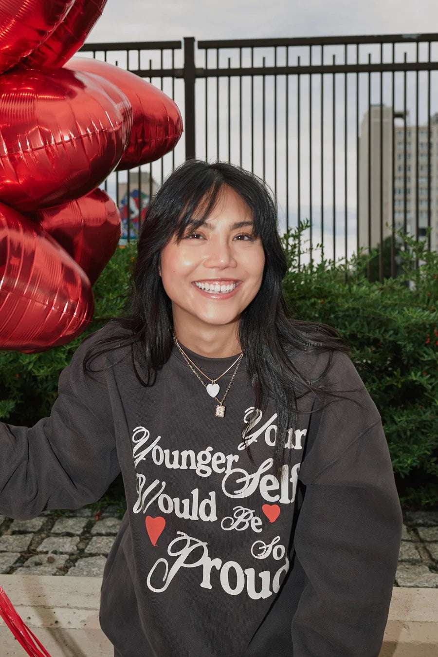 Shop The Mayfair Group The Mayfair Group Your Younger Self Charcoal Sweatpants Sweatpants for women – premium loungewear and festival fashion at Spoiled Brat