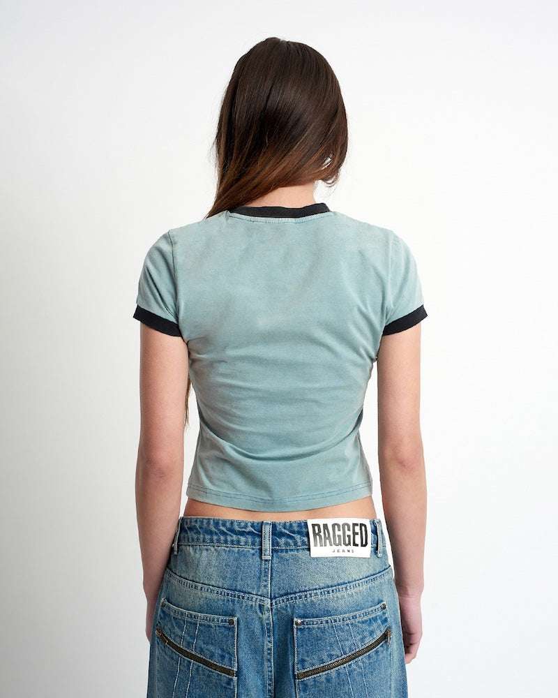 Shop The Ragged Priest The Ragged Priest Blur Baby Tee Top for women – premium loungewear and festival fashion at Spoiled Brat