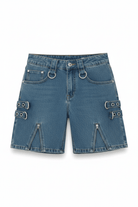 Shop The Ragged Priest The Ragged Priest Dirty Wash Bondage Dad Shorts Shorts for women – premium loungewear and festival fashion at Spoiled Brat