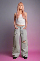 Shop The Ragged Priest The Ragged Priest Pink Wash Distressed Release Jeans Boyfriend Jeans for women – premium loungewear and festival fashion at Spoiled Brat