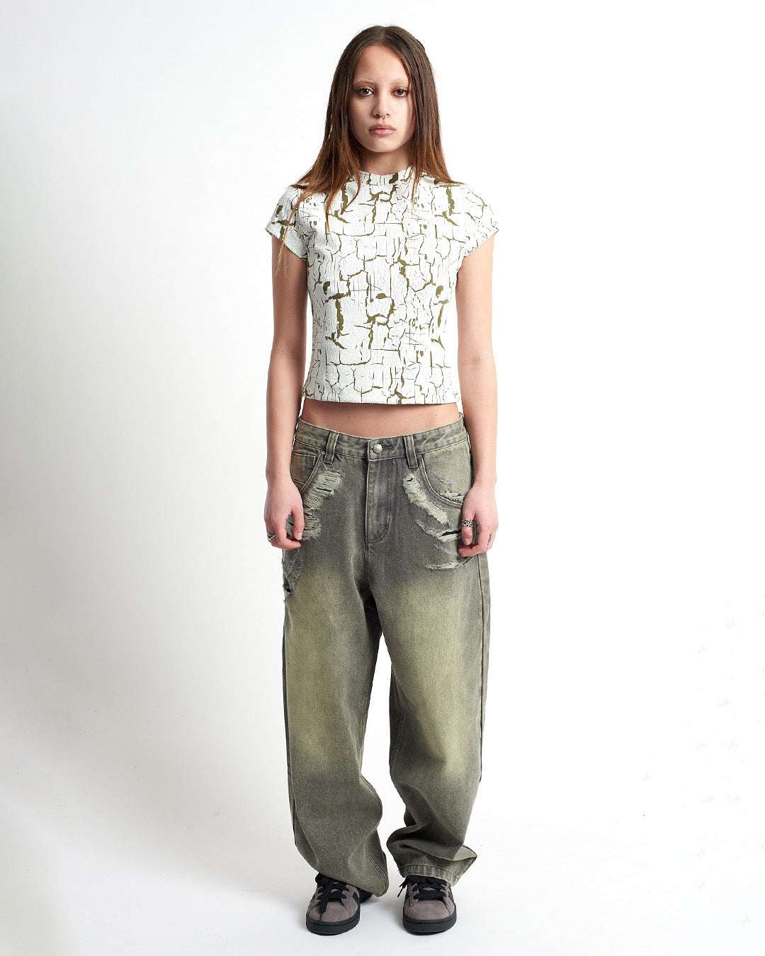 Shop The Ragged Priest The Ragged Priest Rift Baby Tee Top for women – premium loungewear and festival fashion at Spoiled Brat