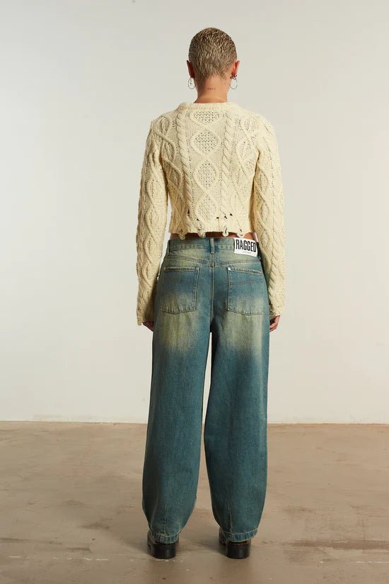 The Ragged Priest Saint Zip Cable Knit Jumper - Spoiled Brat