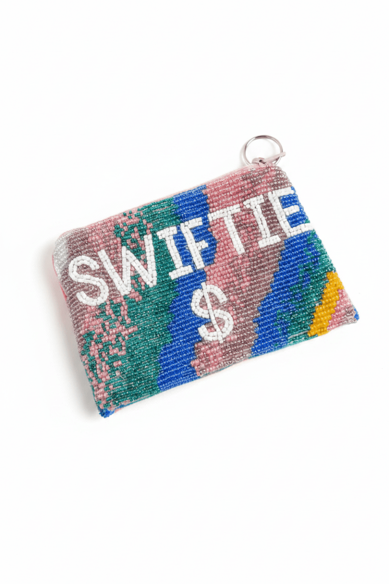 Shop Tiana New York Tiana Designs Hand Beaded Rainbow SWIFTIE Coin Purse Purse for women – premium loungewear and festival fashion at Spoiled Brat