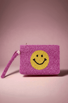 Shop Tiana New York Tiana Designs Hand Beaded Smiley Coin Purse Wristlet Handbag for women – premium loungewear and festival fashion at Spoiled Brat