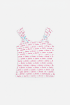 Shop Unique Vintage Barbie X Unique Vintage White & Pink Barbie Print Tank Top Cami Top for women – premium loungewear and festival fashion at Spoiled Brat