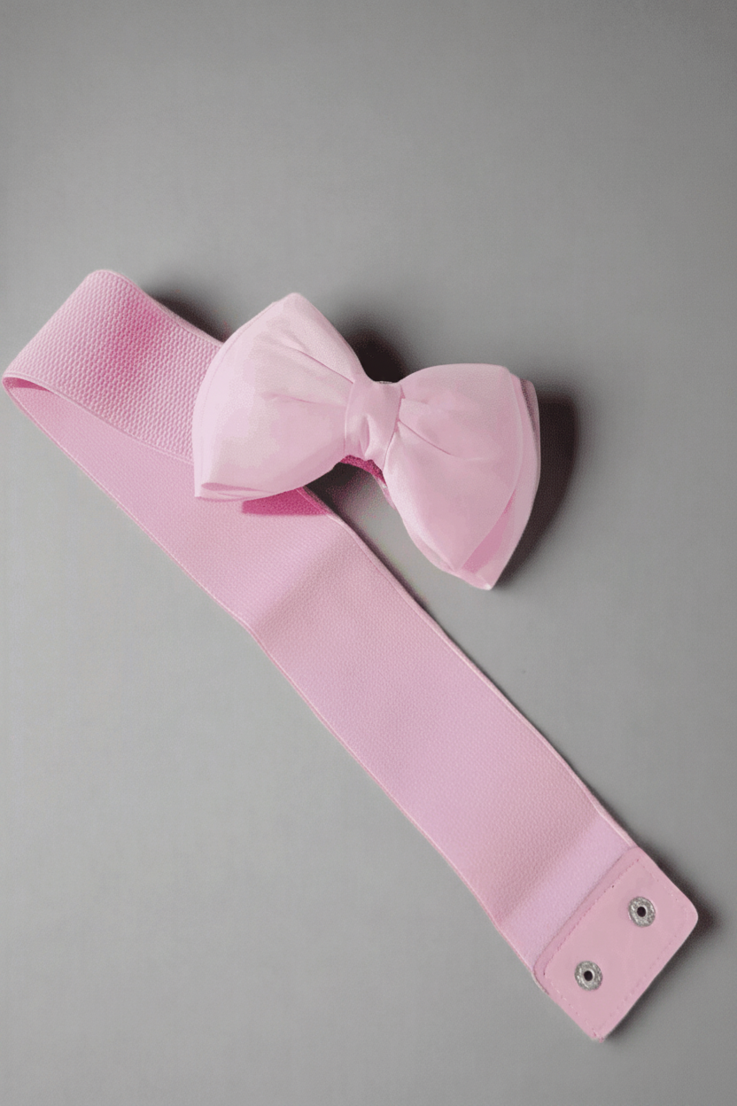 Shop Unique Vintage Unique Vintage Pink Bow Cinch Belt Belt for women – premium loungewear and festival fashion at Spoiled Brat