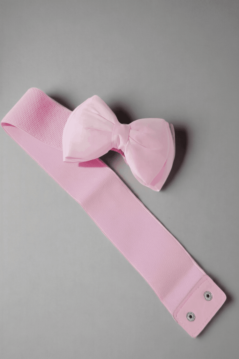 Shop Unique Vintage Unique Vintage Pink Bow Cinch Belt Belt for women – premium loungewear and festival fashion at Spoiled Brat