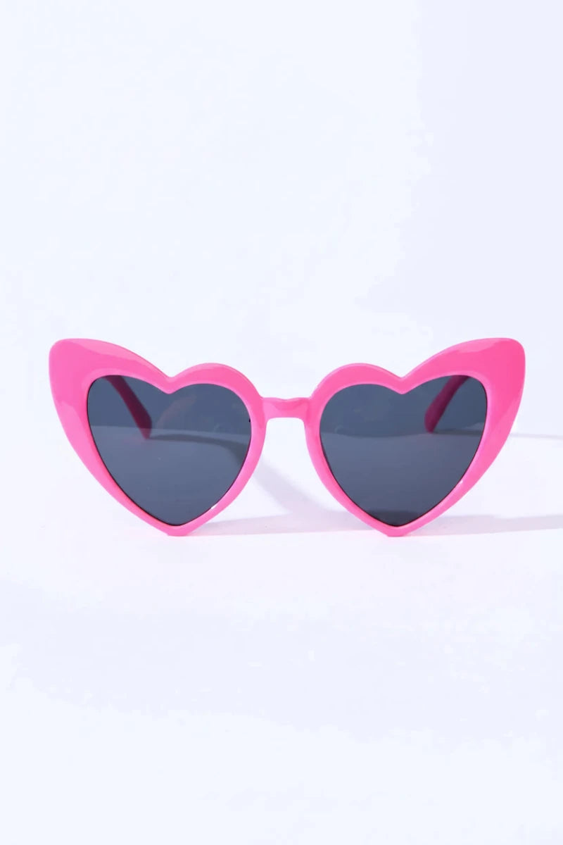 Shop Unique Vintage Unique Vintage x Barbie Hot Pink Heart Frame Sunglasses Sunglasses for women – premium loungewear and festival fashion at Spoiled Brat