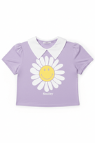 Shop Unique Vintage Unique Vintage x Smiley® Purple Flower Tee Top Top for women – premium loungewear and festival fashion at Spoiled Brat