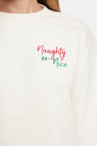 Shop Wildfox Wildfox Christmas Naughty Or Nice Charlie Sweatshirt Hooded Sweatshirt for women – premium loungewear and festival fashion at Spoiled Brat