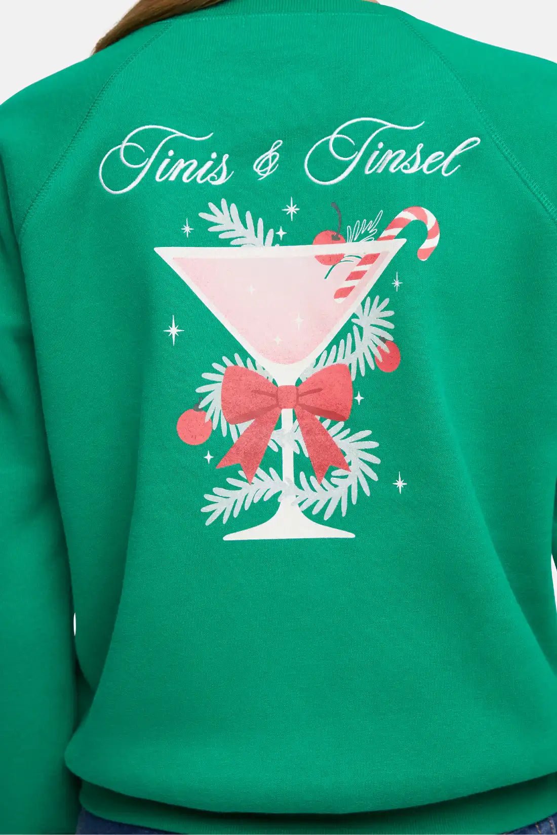 Wildfox Christmas Tinis & Tinsel Keely Raglan Sweatshirt - Spoiled Brat