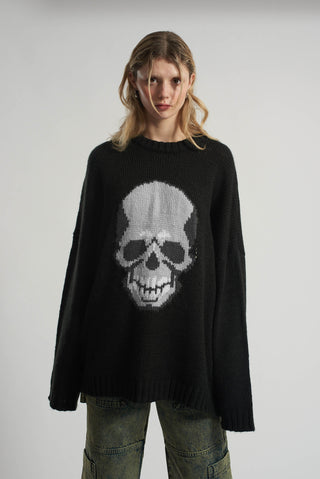 Shop The Ragged Priest Knowing Skull Knit Jumper Online 