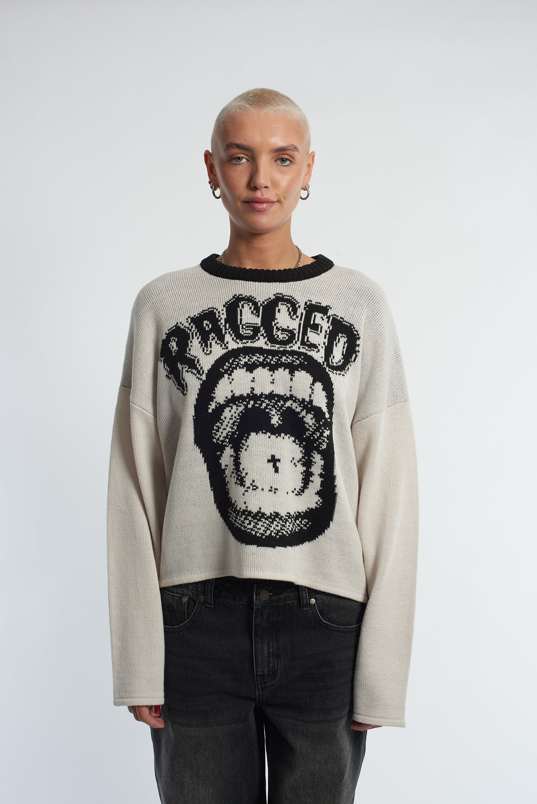 Buy The Ragged Priest Mouthy Ragged Knit Jumper Online - Official Stockist