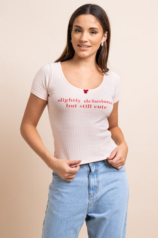 Shop Daisy Street Slightly Delusional But Still Cute Baby Tee Online