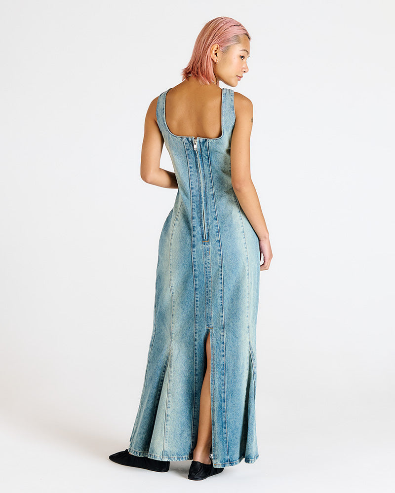 Shop The Ragged Priest The Ragged Priest Miss World Denim Maxi Dress online at Spoiled Brat