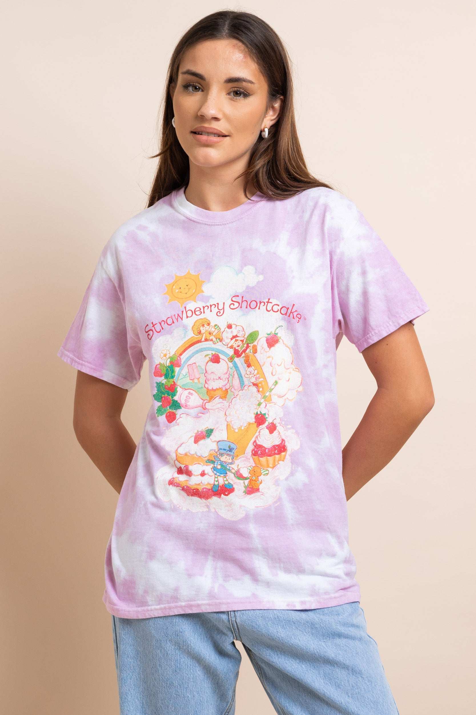 Daisy Street Strawberry Shortcake Tie Dye Tyler Tee T-Shirt by Daisy Street as seen on celebrities
