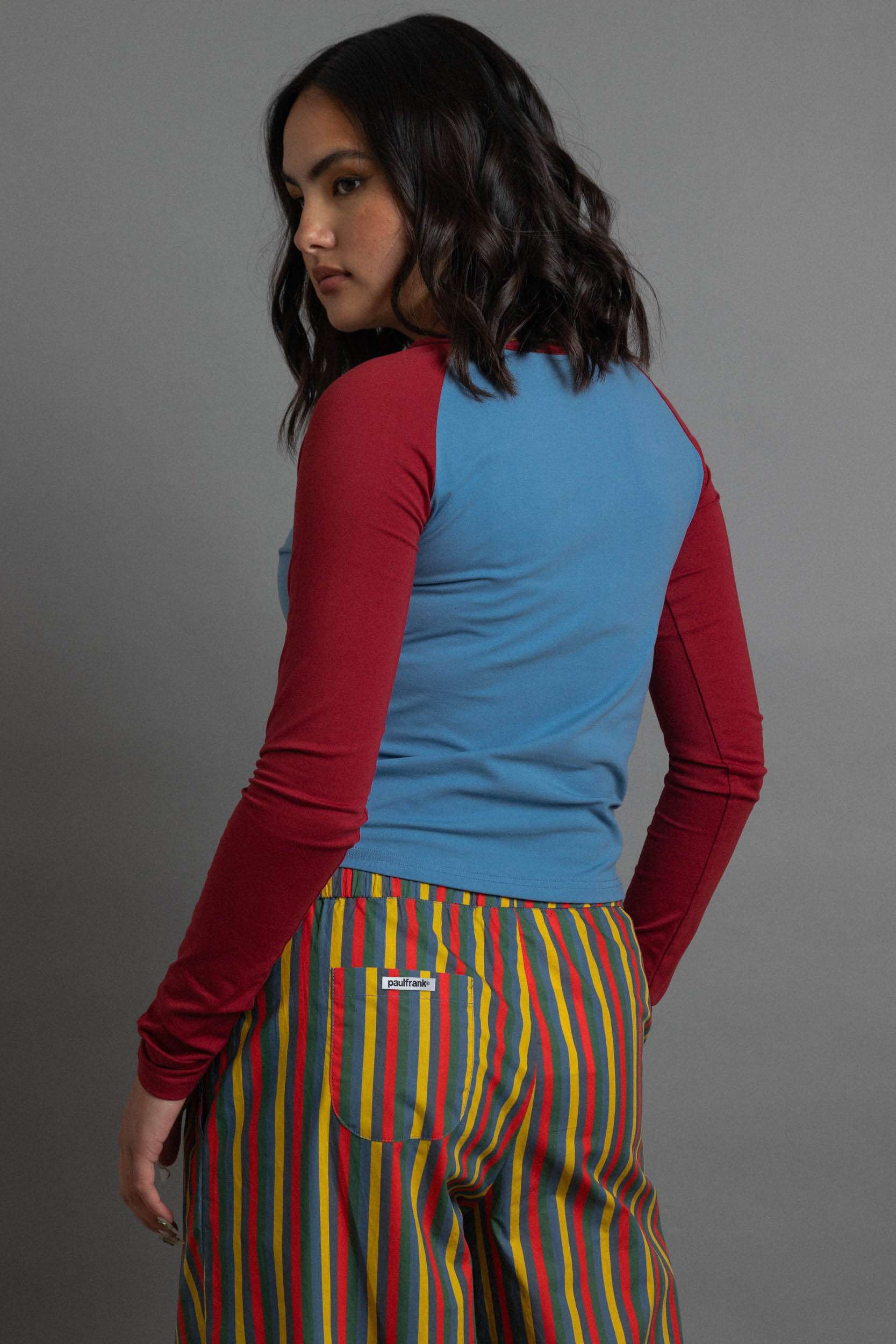 Paul Frank x Daisy Street Long Sleeved Raglan Top Long Sleeved Top by Daisy Street as seen on celebrities