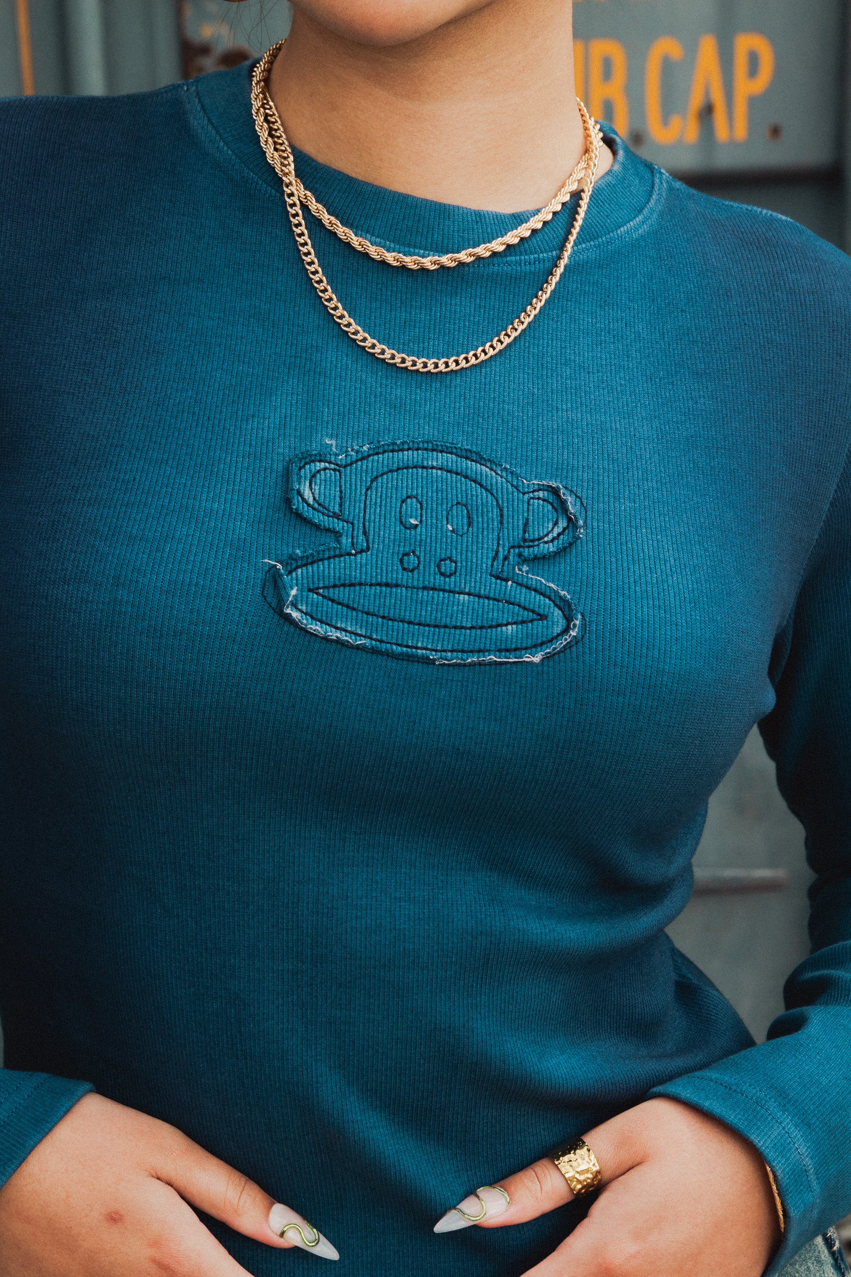 Shop Daisy Street Paul Frank x Daisy Street Long Sleeved Ribbed Raglan Top online at Spoiled Brat