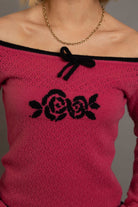 Daisy Street Off The Shoulder Pointelle Knit Top T-Shirts by Daisy Street as seen on celebrities