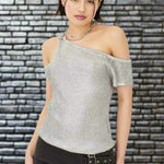 The Ragged Priest Shimmer Metallic Top Vest Top by The Ragged Priest as seen on celebrities