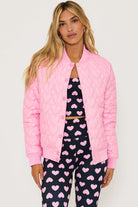 Beach Riot Flight Jacket Prism Pink Heart Jacket by Beach Riot as seen on celebrities