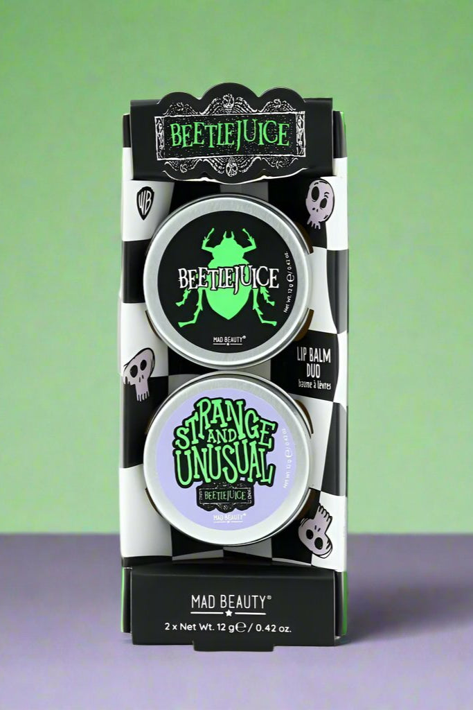 Shop Mad Beauty Warner Brothers Beetlejuice Lip Balm Duo online at Spoiled Brat