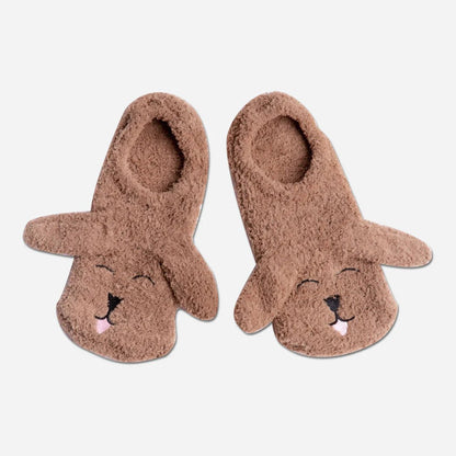 Shop PJ Salvage Fuzzy Brown Dog Ear Cosy Socks - Premium Socks from PJ Salvage Online now at Spoiled Brat 