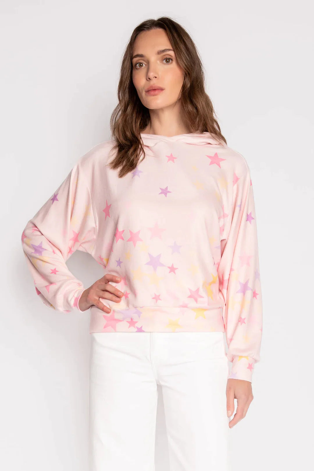 Shop PJ Salvage PJ Salvage Peach Party Star Hoodie online at Spoiled Brat