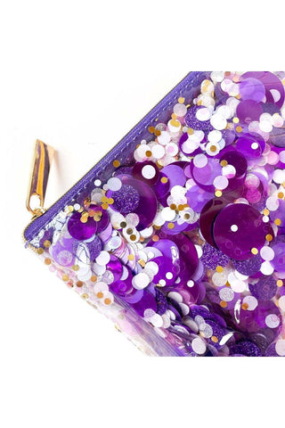 Shop Packed Party Spirit Squad Purple Crush Confetti Everything Pouch - Premium Clutch Bag from Packed Party Online now at Spoiled Brat 
