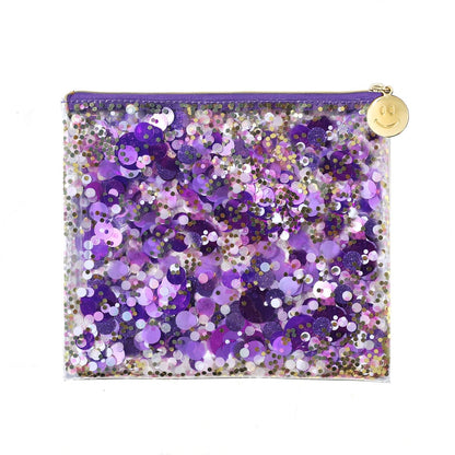 Shop Packed Party Spirit Squad Purple Crush Confetti Everything Pouch - Premium Clutch Bag from Packed Party Online now at Spoiled Brat 
