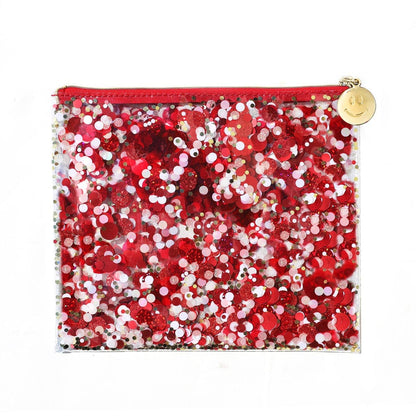 Shop Packed Party Spirit Squad Rally Red Confetti Everything Pouch - Premium Clutch Bag from Packed Party Online now at Spoiled Brat 