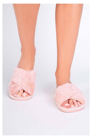 Shop PJ Salvage Faux Fur Slipper Slides - Premium Slippers from PJ Salvage Online now at Spoiled Brat 