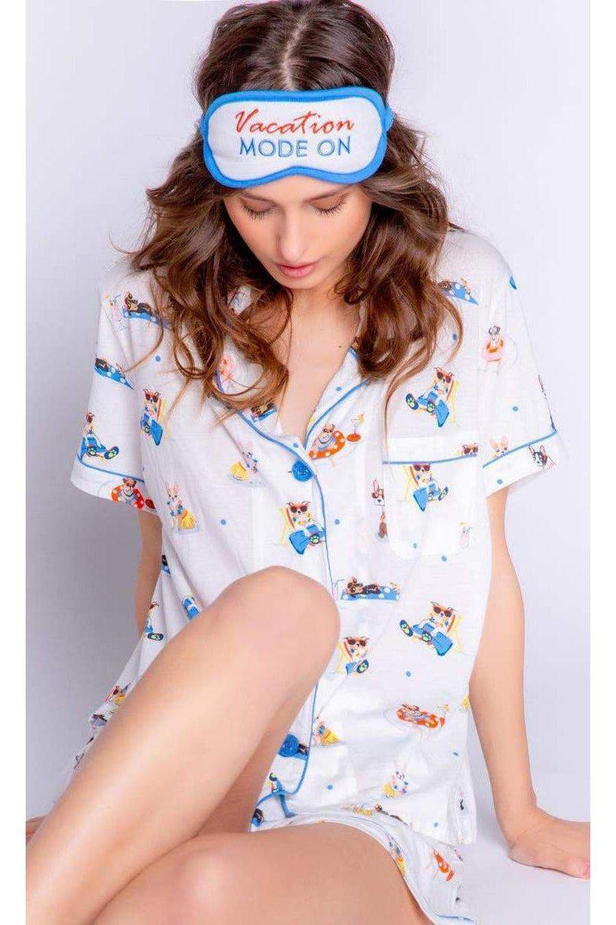 Shop PJ Salvage Playful Prints Vacation Mode PJ Set - Premium Pyjamas from PJ Salvage Online now at Spoiled Brat 