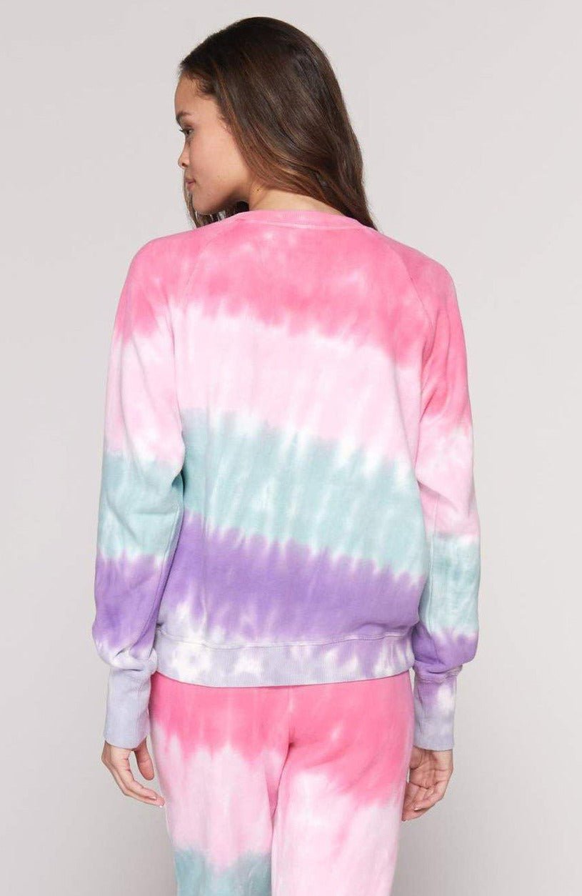 Shop Spiritual Gangster Spiritual Gangster Tie Dye Bridget Raglan Sweatshirt online at Spoiled Brat