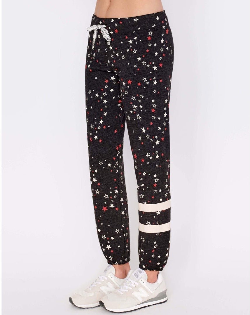 Sundry Clothing Stripe Stars Classic Sweatpants Sweatpants by Sundry as seen on celebrities