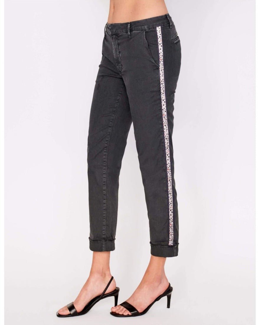 Shop Sundry Star Glitter Stripe Roll Up Chino Trousers - Premium Trousers from Sundry Online now at Spoiled Brat 