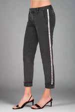 Shop Sundry Sundry Star Glitter Stripe Roll Up Chino Trousers online at Spoiled Brat