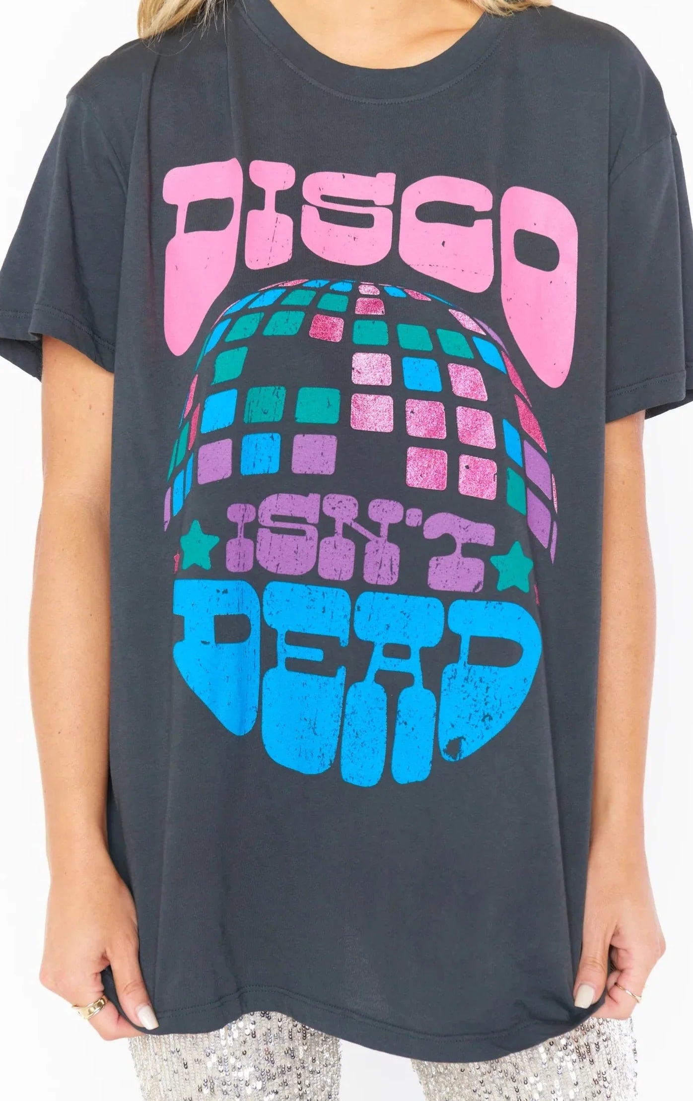 Shop Show Me Your Mumu Travis Tee Disco Graphic - Premium T-Shirt from Show Me Your Mumu Online now at Spoiled Brat 
