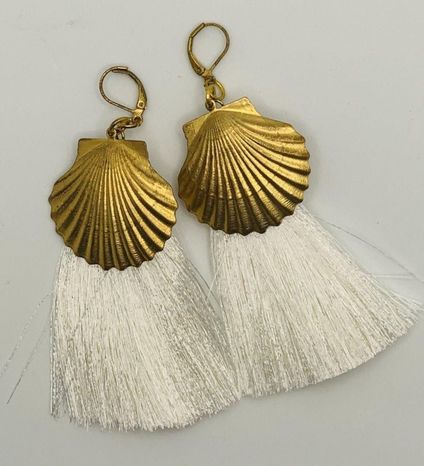 Shop Suzywan DELUXE Suzywan DELUXE Sea Shells Tassel Mermaid Earrings online at Spoiled Brat