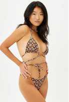 Shop Frankies Bikinis Frankies Bikinis Kailyn Floral String Bikini Bottom in Brown Buttercup Bikini Bottoms for women – premium loungewear and festival fashion at Spoiled Brat