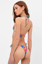 Shop Frankies Bikinis Frankies Bikinis Tia Floral String Bikini Bottom in Neon Surfer Bikini Bottoms for women – premium loungewear and festival fashion at Spoiled Brat